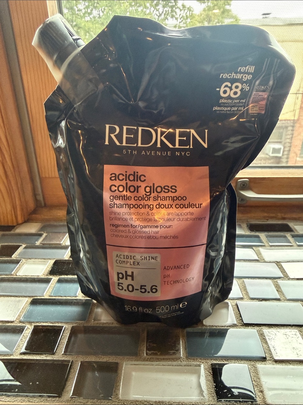 Redken Acidic Color Gloss Refill Pouch - Black with Pink Label